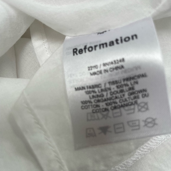 Reformation Roarke Linen Dress in White ASO Kristin Cavallari JLo 2 - Picture 13 of 13